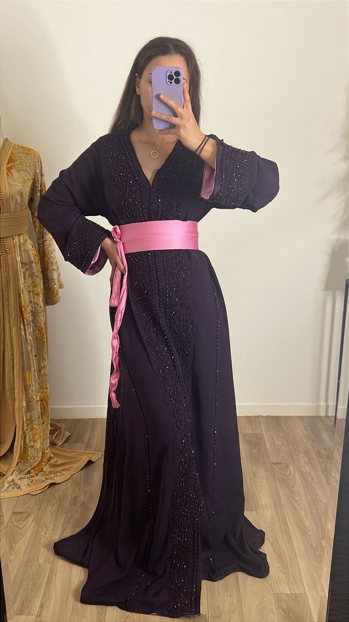 CAFTAN PERLÉ VIOLET DOUBLE LILA