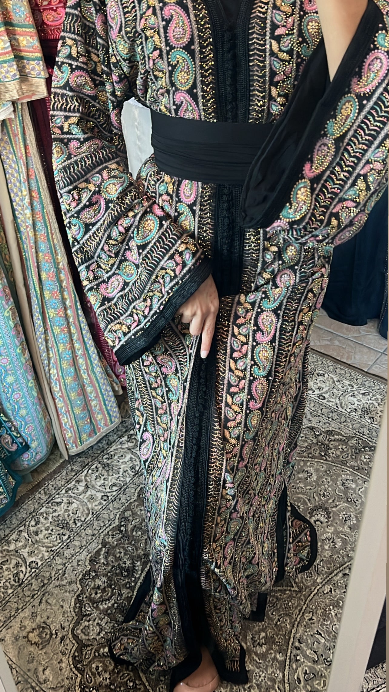 Caftan sari noir