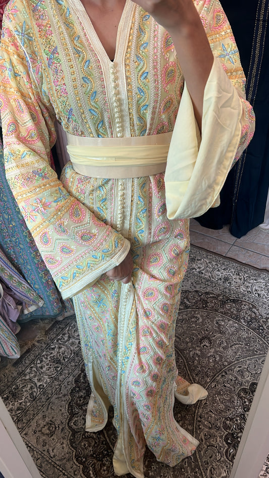 Caftan sari jaune