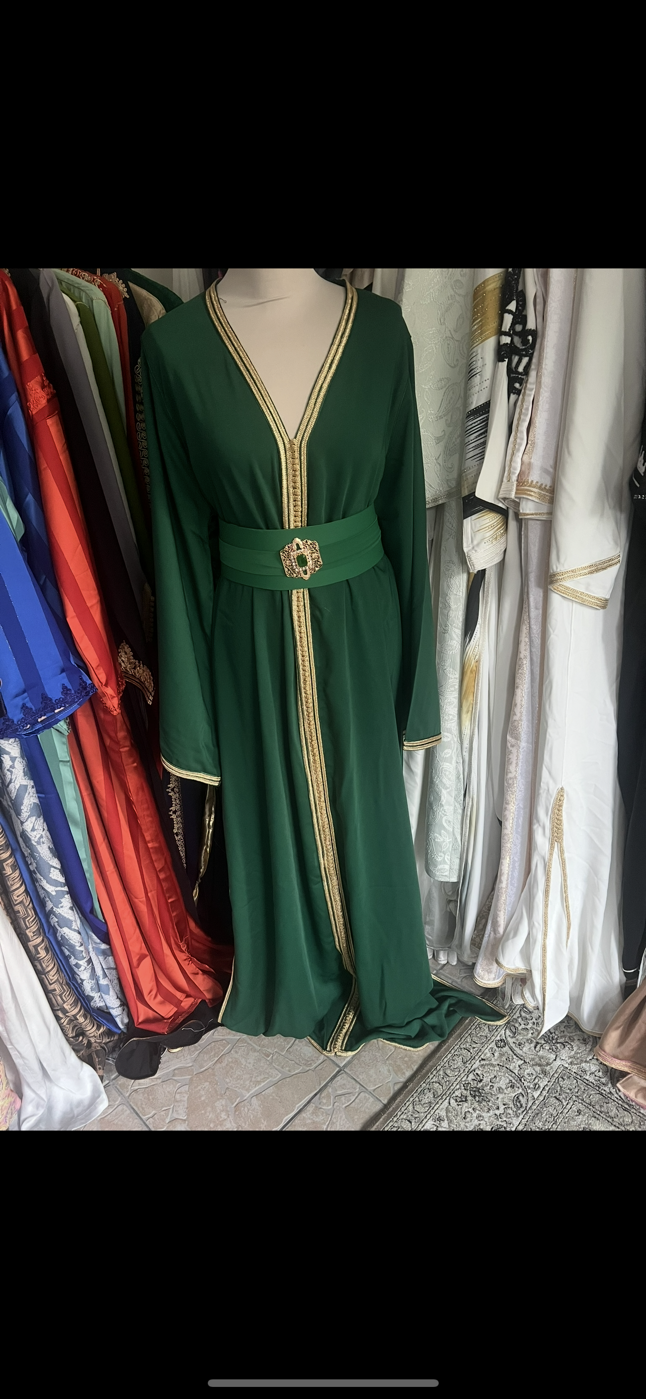 Caftan simple vert