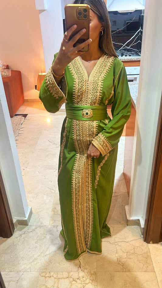 Caftan perlé simple vert