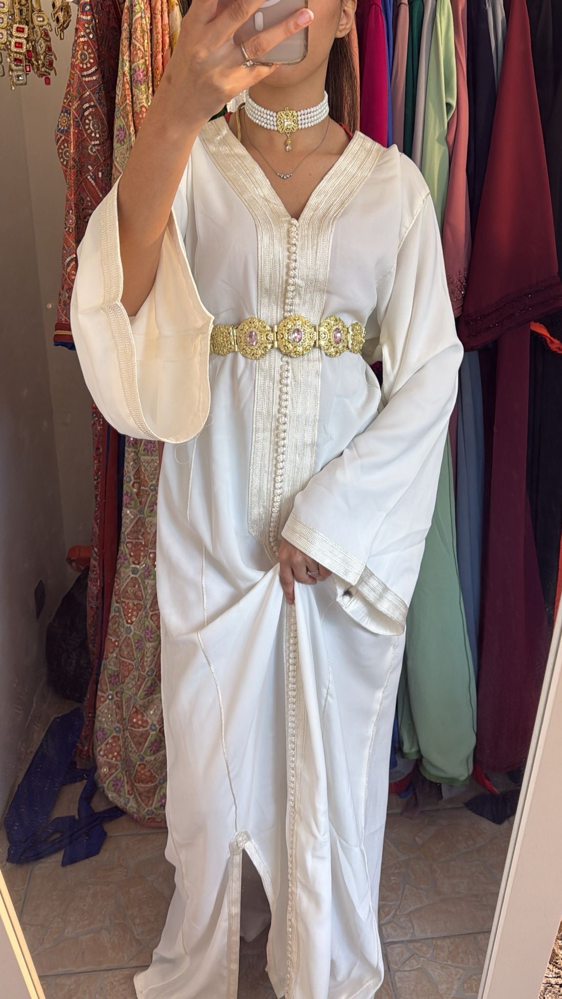 CAFTAN SIMPLE BLANC