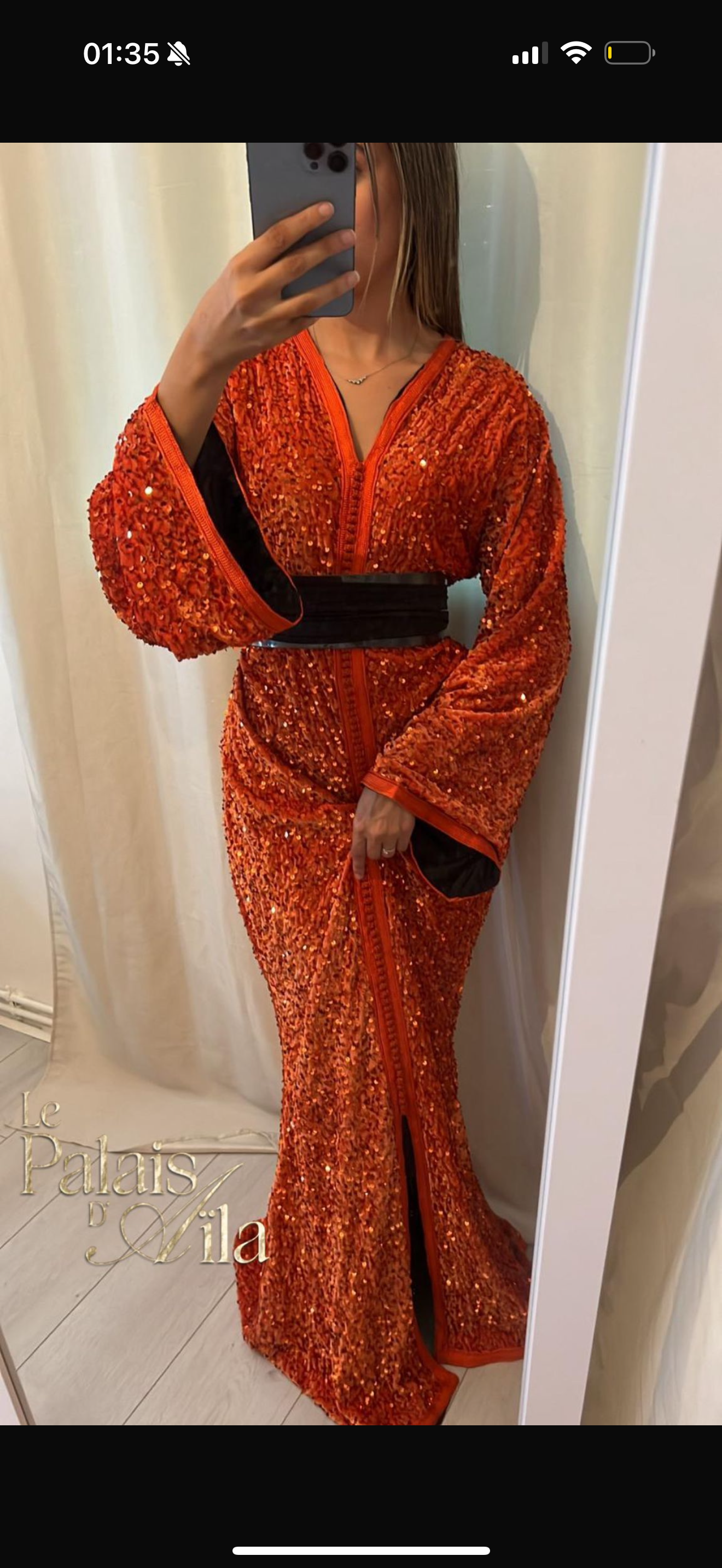 CAFTAN SEQUIN BORDEAUX DOUBLÉ NUDE