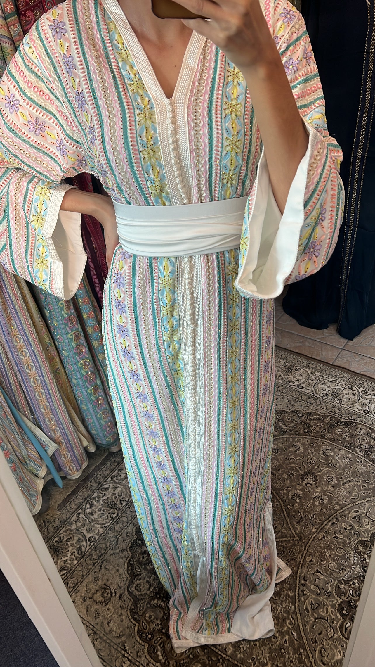Caftan sari blanc