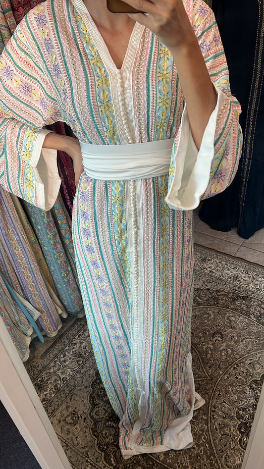 Caftan sari blanc